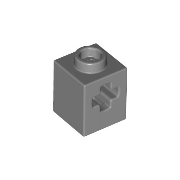 Dark Bluish Gray Technic, Brick 1 x 1 with Axle Hole