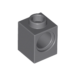 Dark Bluish Gray Technic, Brick 1 x 1 with Hole