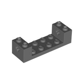 Dark Bluish Gray Technic, Brick 2 x 6 x 1 1/3 with Axle Holes and Bottom Stud Holders