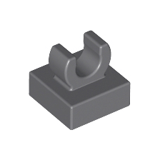 Dark Bluish Gray Tile, Modified 1 x 1 with Open O Clip