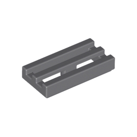 Dark Bluish Gray Tile, Modified 1 x 2 Grille with Bottom Groove