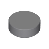 Dark Bluish Gray Tile, Round 1 x 1