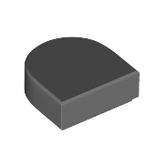 Dark Bluish Gray Tile, Round 1 x 1 Half Circle Extended