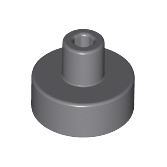 Dark Bluish Gray Tile, Round 1 x 1 with Bar and Pin Holder