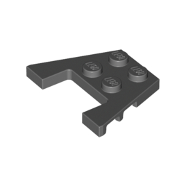 Dark Bluish Gray Wedge, Plate 3 x 4 with Stud Notches