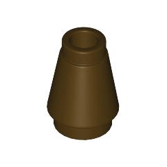 Dark Brown Cone 1 x 1 with Top Groove