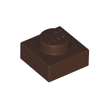 Dark Brown Plate 1 x 1
