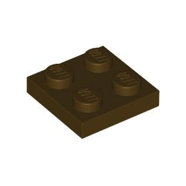 Dark Brown Plate 2 x 2