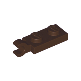 Dark Brown Plate, Modified 1 x 2 with Clip on End Horizontal Grip