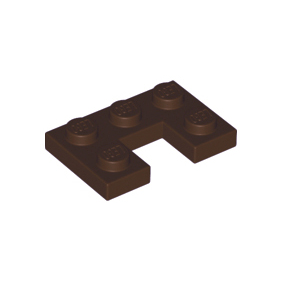 Dark Brown Plate, Modified 2 x 3 with 1 x 1 Cutout