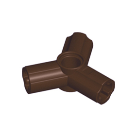 Dark Brown Technic, Axle and Pin Connector Angled Triple - 120 degrees