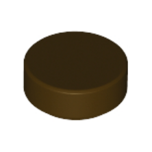 Dark Brown Tile, Round 1 x 1