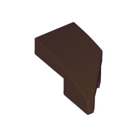Dark Brown Wedge 2 x 1 x 2/3 Left