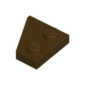 Dark Brown Wedge, Plate 2 x 2 Right