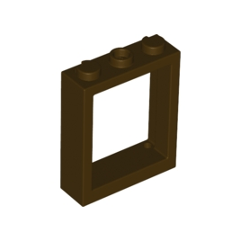 Dark Brown Window 1 x 3 x 3 Flat Front