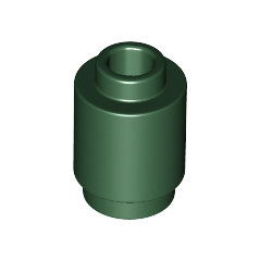 Dark Green Brick, Round 1 x 1