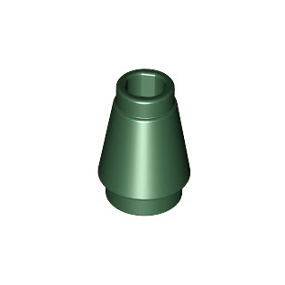 Dark Green Cone 1 x 1 with Top Groove