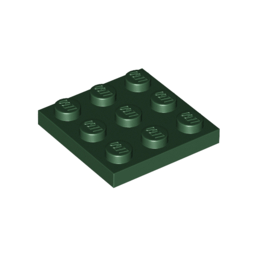 Dark Green Plate 3 x 3