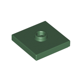Dark Green Plate, Modified 2 x 2 with Groove and 1 Stud in Center Jumper