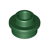Dark Green Plate, Round 1 x 1 with Open Stud