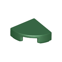 Dark Green Tile, Round 1 x 1 Quarter