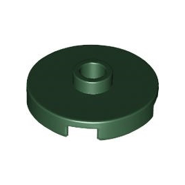 Dark Green Tile, Round 2 x 2 with Open Stud