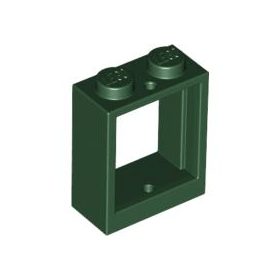 Dark Green Window 1 x 2 x 2 Flat Front
