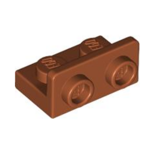 Dark Orange Bracket 1 x 2 - 1 x 2 Inverted