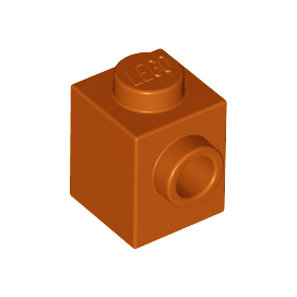 Dark Orange Brick, Modified 1 x 1 with Stud on Side