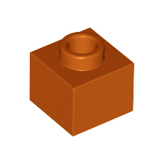 Dark Orange Brick, Modified 1 x 1 x 2/3 with Open Stud