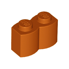 Dark Orange Brick, Modified 1 x 2 with Log Profile