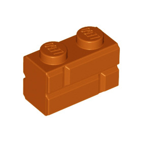 Dark Orange Brick, Modified 1 x 2 with Masonry Profile