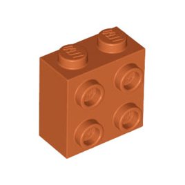 Dark Orange Brick, Modified 1 x 2 x 1 2/3 with Studs on Side
