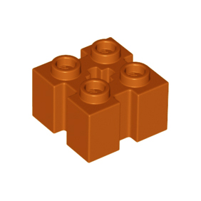 Dark Orange Brick, Modified 2 x 2 with Channels and Axle Hole