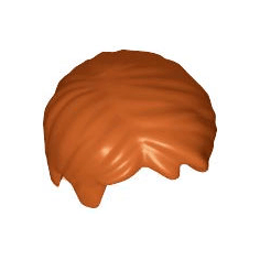 Dark Orange Minifigure, Hair Short Tousled with Side Part