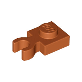 Dark Orange Plate, Modified 1 x 1 with Open O Clip Thick Vertical Grip