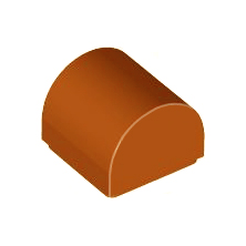 Dark Orange Slope, Curved 1 x 1 x 2/3 Double