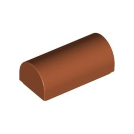 Dark Orange Slope, Curved 1 x 2 x 2/3 Double