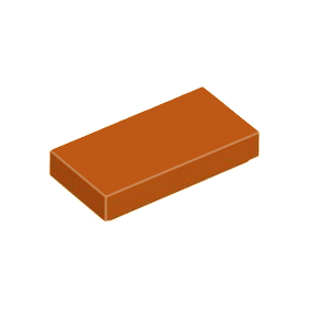 Dark Orange Tile 1 x 2