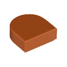 Dark Orange Tile, Round 1 x 1 Half Circle Extended