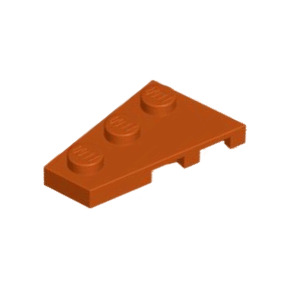 Dark Orange Wedge, Plate 3 x 2 Left