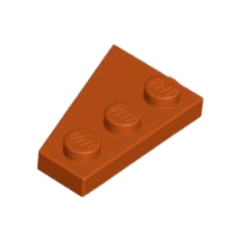 Dark Orange Wedge, Plate 3 x 2 Right