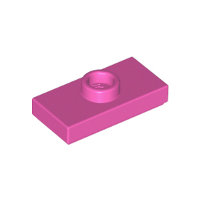 Dark Pink Plate, Modified 1 x 2 with 1 Stud with Groove and Bottom Stud Holder Jumper