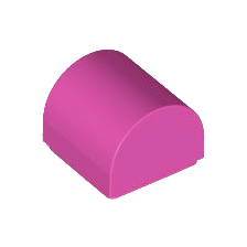 Dark Pink Slope, Curved 1 x 1 x 2/3 Double