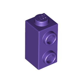 Dark Purple Brick, Modified 1 x 1 x 1 2/3 with Studs on Side