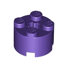 Dark Purple Brick, Round 2 x 2 with Axle Hole
