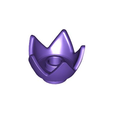 Dark Purple Minifigure, Headgear Crown Eggshell with 5 Points and Center Stud