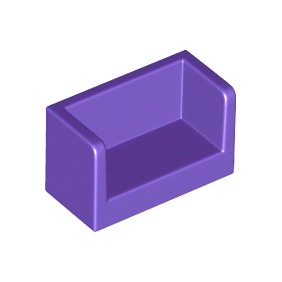 Dark Purple Panel 1 x 2 x 1 with Rounded Corners and 2 Sides