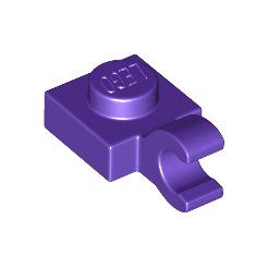Dark Purple Plate, Modified 1 x 1 with Open O Clip Horizontal Grip