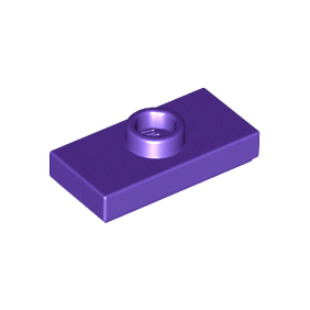 Dark Purple Plate, Modified 1 x 2 with 1 Stud with Groove and Bottom Stud Holder Jumper
